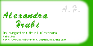 alexandra hrubi business card